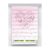 Yznhome Çocuk odası – Kalp ve Kelebek Desenli Pembe Zebra Perde – YZN-173