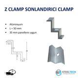 Z CLAMP GÜNEŞ PANELİ SONLANDIRICI 100 ADET 35MM'LİK