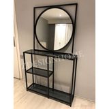 Z Design Home 85 cm Ayna + 100X25X(90 cm Yükseklik) Dresuar Zdesignhome - Siyah