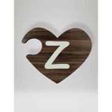 Z Harfi (Sağ Parça) – Ahşap Puzzle Kalp Harf Magnet – Buzdolabı Süsü – İkili Uyumlu (kod:1049)