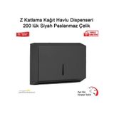 Z Katlama Kağıt Havlu Dispenseri 200 Lük Siyah Paslanmaz Çelik Krom