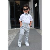 Z KİDS Gri Papyonlu Erkek Bebek Çocuk Takım Set
