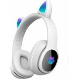 Z-Mobile Kedi Kulaklık Bluetooth Kablosuz Mikrofonlu Rgb Renkli LED Işıklı Hafıza Kart Girişli Kulaklık - Beyaz