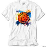 Z Zeplin Basketbol Topu Beyaz Tişört - XL