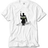 Z Zeplin Call Of Duty Silhouette M3 Beyaz Tişört - 5XL