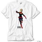 Z Zeplin Captain Marvel Beyaz Tişört - 5XL