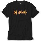 Z Zeplin Def Leppard Logo Siyah Tişört - 5XL