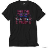 Z Zeplin Iron Man Tony Stark Trust You Siyah Tişört - XS