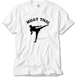 Z Zeplin Karate Muay Thai Silhouette Beyaz Tişört - 3XL
