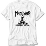 Z Zeplin Manowar Kings Of Metal Black Beyaz Tişört - XS