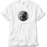 Z Zeplin Marvel Black Panter Circle Beyaz Tişört - 5XL