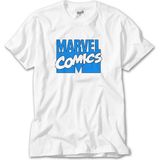 Z Zeplin Marvel Comics Blue Logo Beyaz Tişört - XS