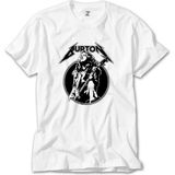 Z Zeplin Metallica Cliff Burton Guitar Beyaz Tişört - S