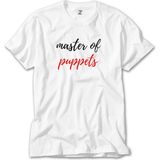 Z Zeplin Metallica Master Of Puppets Text Beyaz Tişört - XS