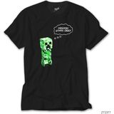 Z Zeplin Minecraft Creepers Gonna Creep Siyah Tişört - XL