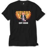 Z Zeplin Nirvana Kurt Cobain Guitar Angel Siyah Tişört