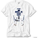 Z Zeplin Star Wars R2D2 Siluet Beyaz Tişört - 2XL