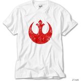 Z Zeplin Star Wars Rebel Alliance Logo Beyaz Tişört - XS