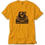 Z zepplin Bmw E30 Sketch Sarı Tişört - 4XL