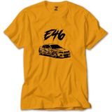 Z zepplin Bmw E46 M3 Skecth Sarı T-Shirt - 5XL