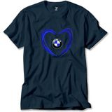 Z zepplin Bmw Heart Logo Lacivert Tişört - 5XL