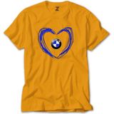 Z zepplin Bmw Heart Logo Sarı Tişört - 5XL