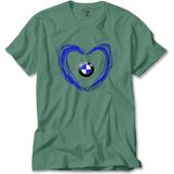 Z zepplin Bmw Heart Logo Yeşil Tişört - S