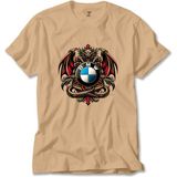 Z zepplin Bmw Logo Ejderha Krem Tişört - 5XL