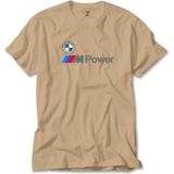 Z zepplin Bmw Logo M Power Yazı Krem Tişört