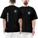 Z zepplin Bmw M Performance White Text Ön Arka Baskılı Siyah Oversize Tişört - 2XL