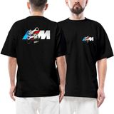 Z zepplin Bmw M Power Piston Ön Arka Baskılı Siyah Oversize Tişört - 2XL