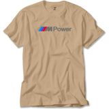 Z zepplin Bmw M Power Text Krem Tişört