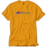 Z zepplin Bmw M Power Text Sarı Tişört - 4XL