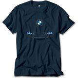 Z zepplin Bmw M4 Series Logo Lacivert Tişört - 5XL