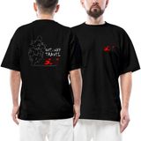 Z zepplin Bmw One Way Travel Red Logo Ön Arka Baskılı Siyah Oversize Tişört