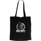 Z zepplin Call Of Duty Ghosts Text Siyah Kanvas Bez Çanta - 35x40cm