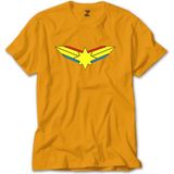 Z zepplin Captain Marvel Logo Sarı Tişört - 5XL