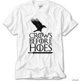 Z zepplin Game Of Thrones Crows Before Hoes Beyaz Tişört - 2XL