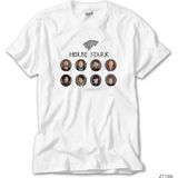 Z zepplin Game Of Thrones House Stark Beyaz Tişört - 4XL