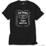 Z zepplin Game Of Thrones Jon Snow Label Siyah Tişört - XS