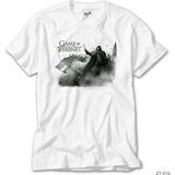 Z zepplin Game Of Thrones Jon Snow Wolf Beyaz Tişört