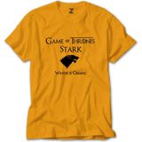 Z zepplin Game Of Thrones Stark Sarı Tişört - 3XL