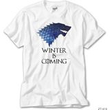 Z zepplin Game Of Thrones Winter Is Coming Holo Beyaz Tişört - 5XL
