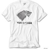 Z zepplin Game Of Thrones Winter Is Coming Silver Beyaz Tişört - 2XL
