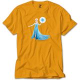 Z zepplin Karlar Ülkesi Elsa Siluet Sarı Tişört - 2XL