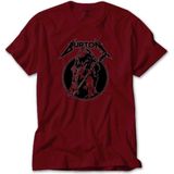 Z zepplin Metallica Cliff Burton Guitar Kırmızı Tişört - XL