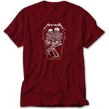 Z zepplin Metallica Grave Two Skeletons Kırmızı Tişört - 2XL