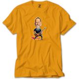 Z zepplin Metallica James Hetfield Cartoon Sarı Tişört - 5XL
