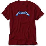 Z zepplin Metallica Logo Blue Kırmızı Tişört - 5XL
