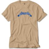 Z zepplin Metallica Logo Blue Krem Tişört - 2XL